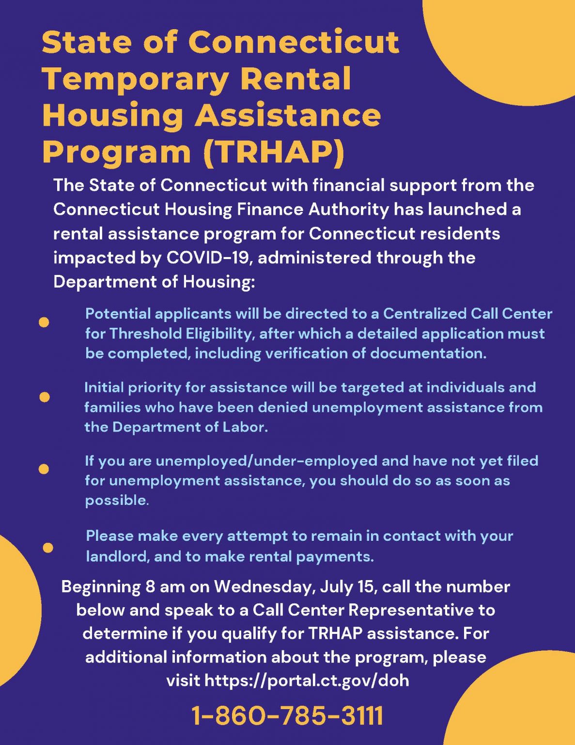 Temporary Rental Housing Assistance Program | Town of Hebron