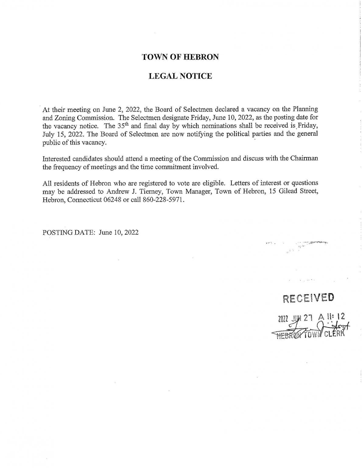 News Town of Hebron Historic Charm with a Vision for the Future